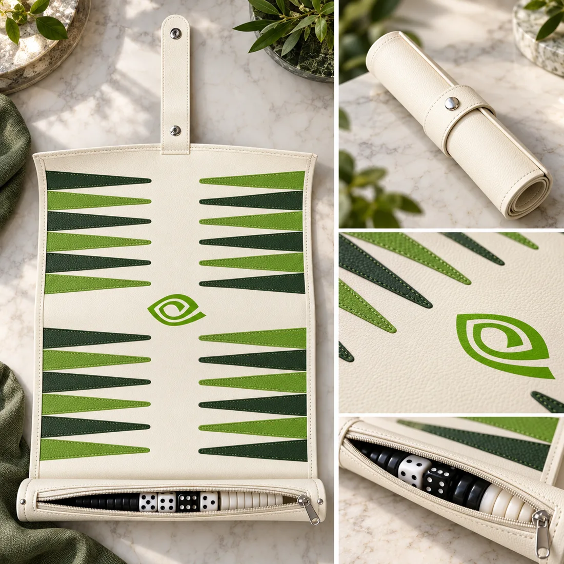 לוח שש בש Nvidia — בסיס שמנת · ירוק כהה וירוק בהיר